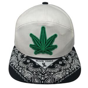 Black Eagle Snapback White Black Green One Size Marijuana Leaf Bandana Hat